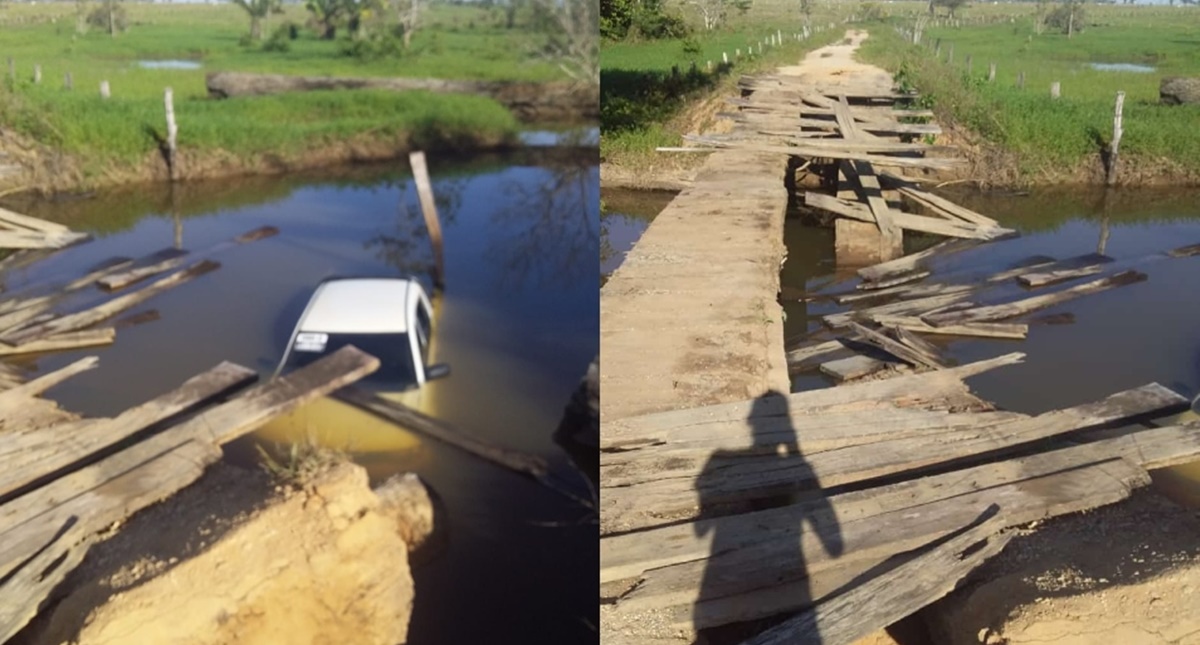 Ponte onde caiu carro de família precisa de recuperação urgente, pede Delegado Lucas