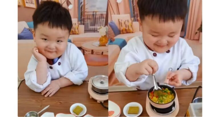 Mini chef descendente de orientais encanta web com suas panelinhas e comidinhas