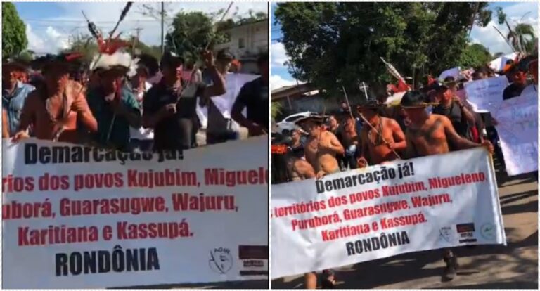 Indígenas de Ji-Paraná vão às ruas em protesto contra julgamento no STF sobre o Marco Temporal - News Rondônia