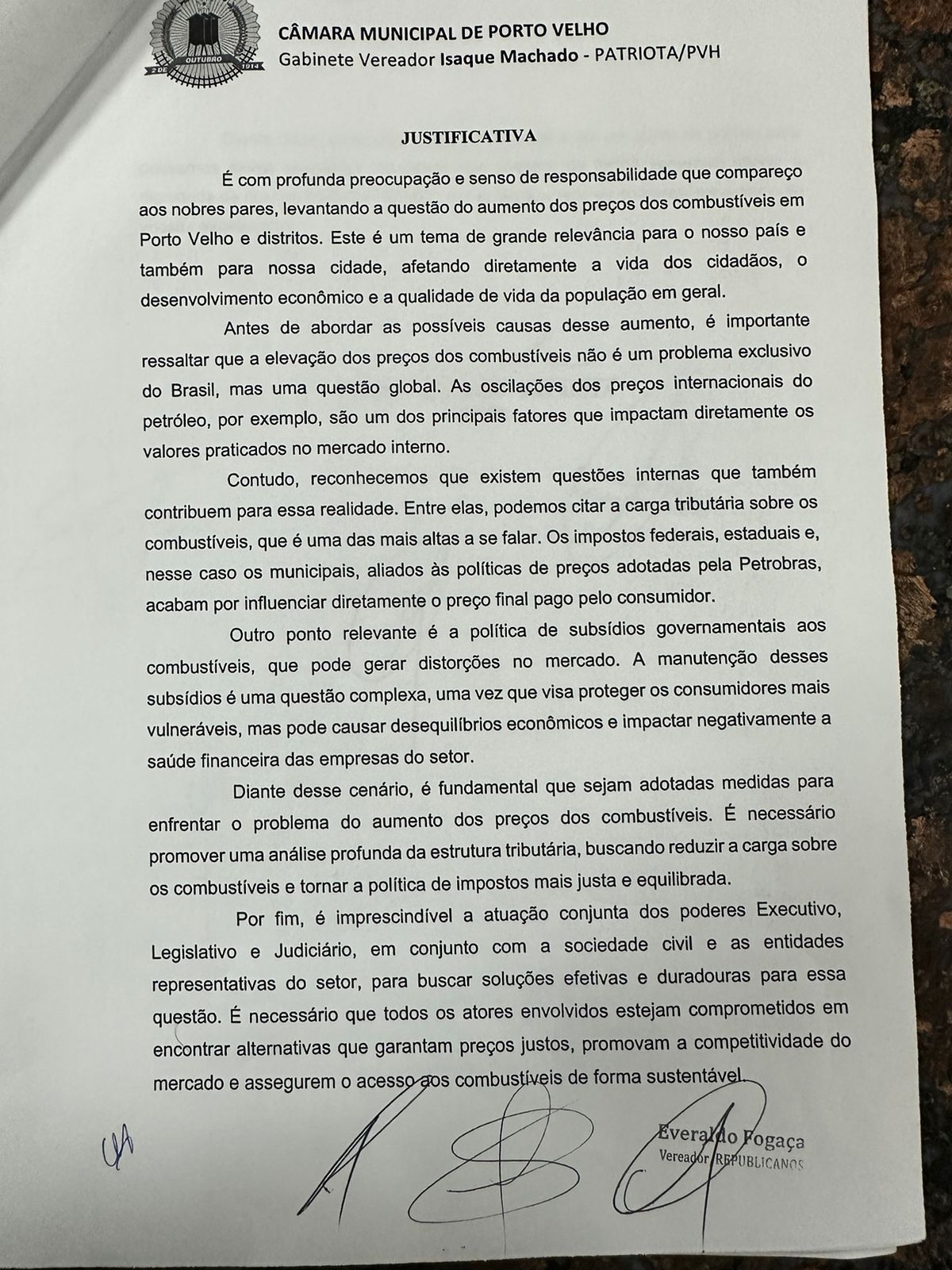 Vereadores de Porto Velho solicitam abertura de CPI para investigar aumento dos preços dos combustíveis - News Rondônia