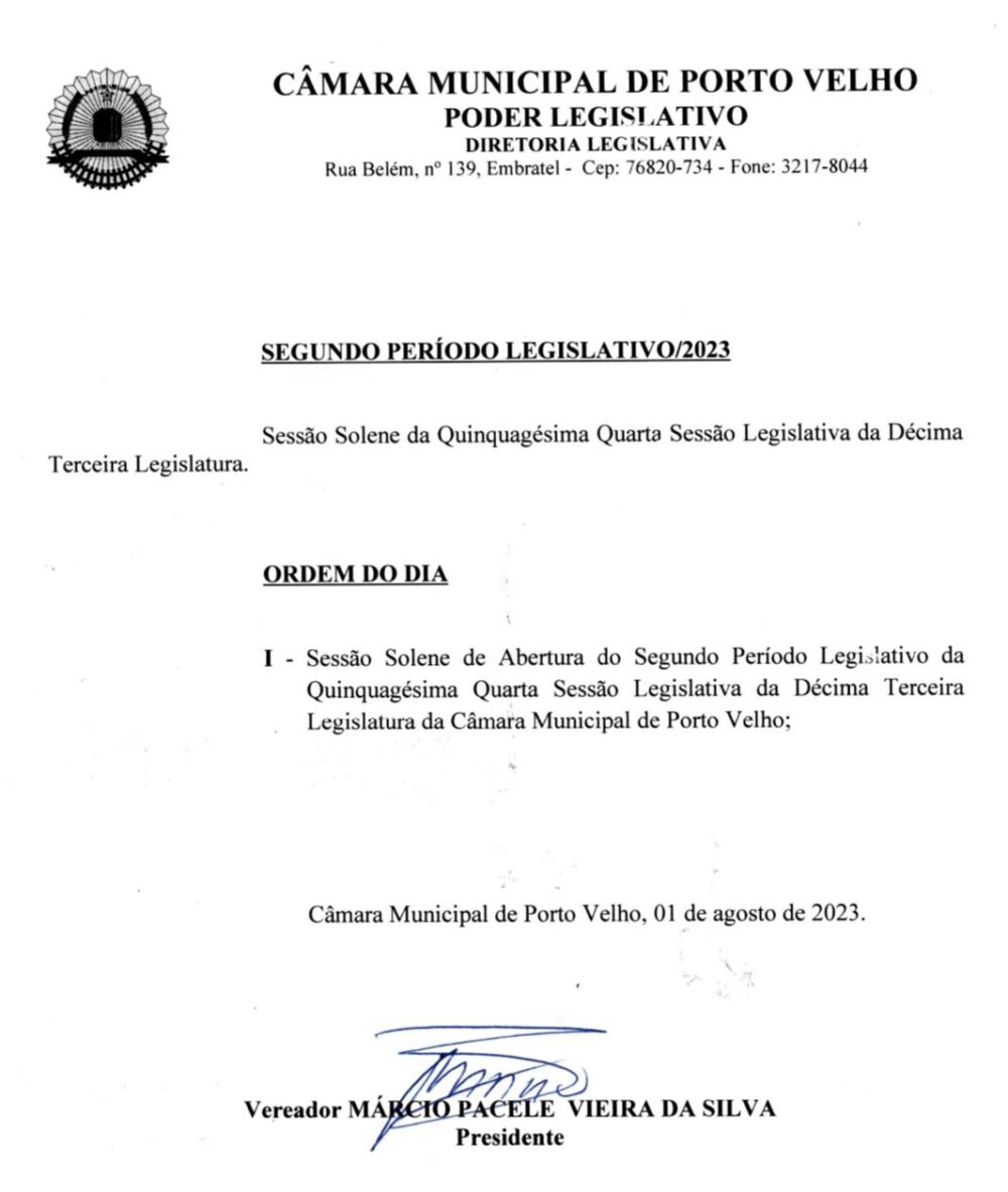 Sessão do próximo dia 1º de agosto será realizada no Auditório da Escola do Legislativo, antiga ALE/RO - News Rondônia