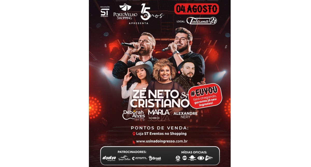 SHOW - Zé Neto e Cristiano se apresentará na Talismã 21 - News Rondônia