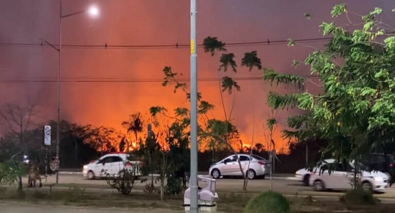 URGENTE: Incêndio destrói terreno ao lado do Espaço Alternativo em Porto Velho