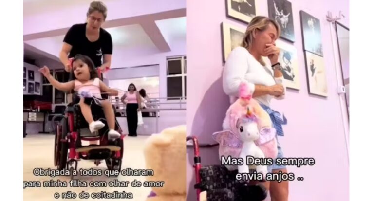Professora de balé ajuda aluna cadeirante e inclusão emociona a mãe