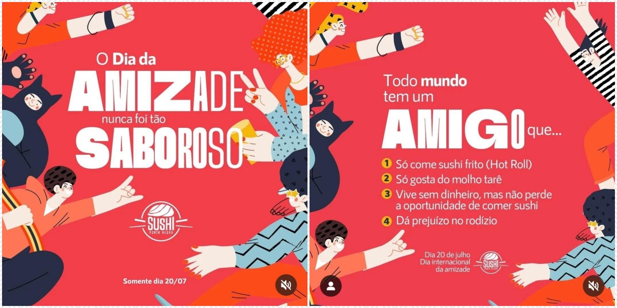 Agenda News: Sushi Ponta Negra lança promoção para comemorar o Dia da Amizade, por Renata Camurça - News Rondônia