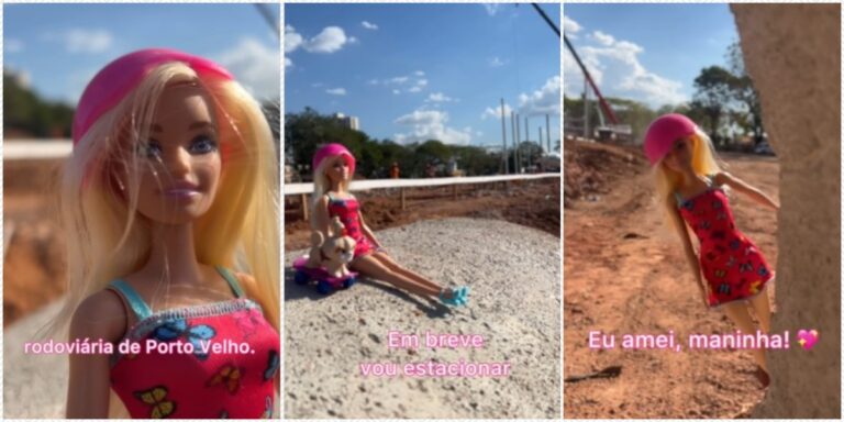 Onda rosa invade a política rondoniense com Barbie ‘fiscalizando' obra da nova rodoviária da capital - News Rondônia