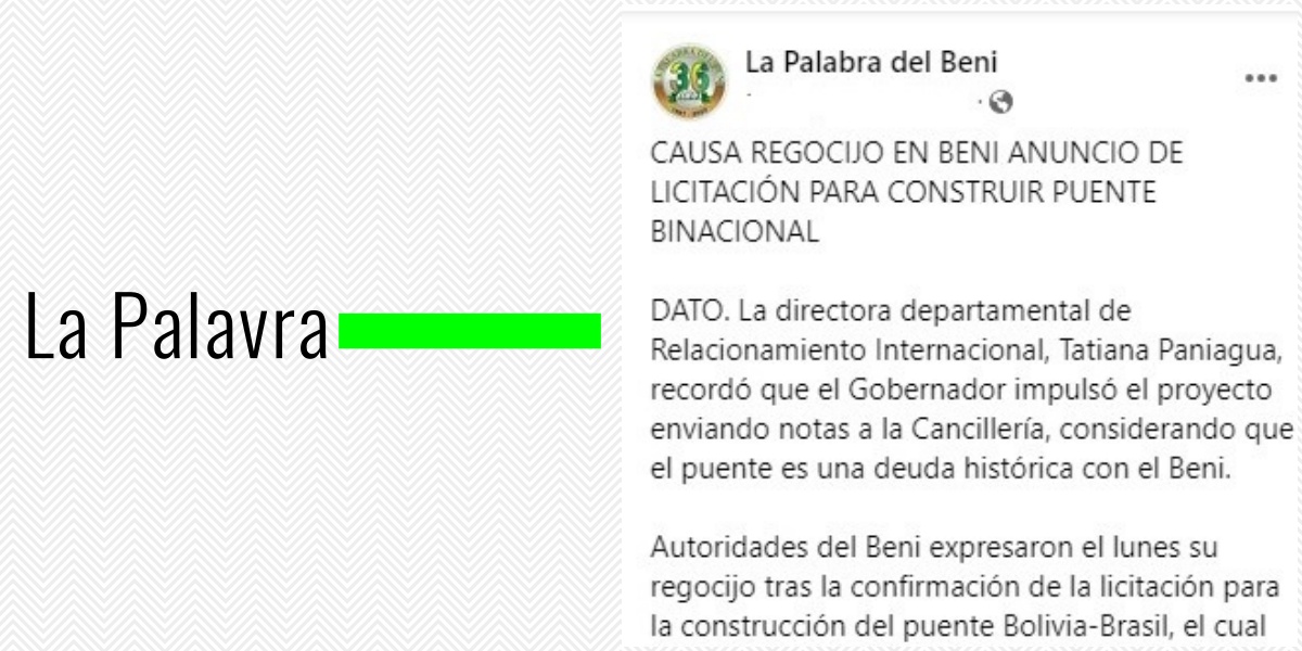 Imprensa boliviana repercute o aviso de licitação da Ponte Binacional entre RO e a Beni: 'Regocijo' - News Rondônia