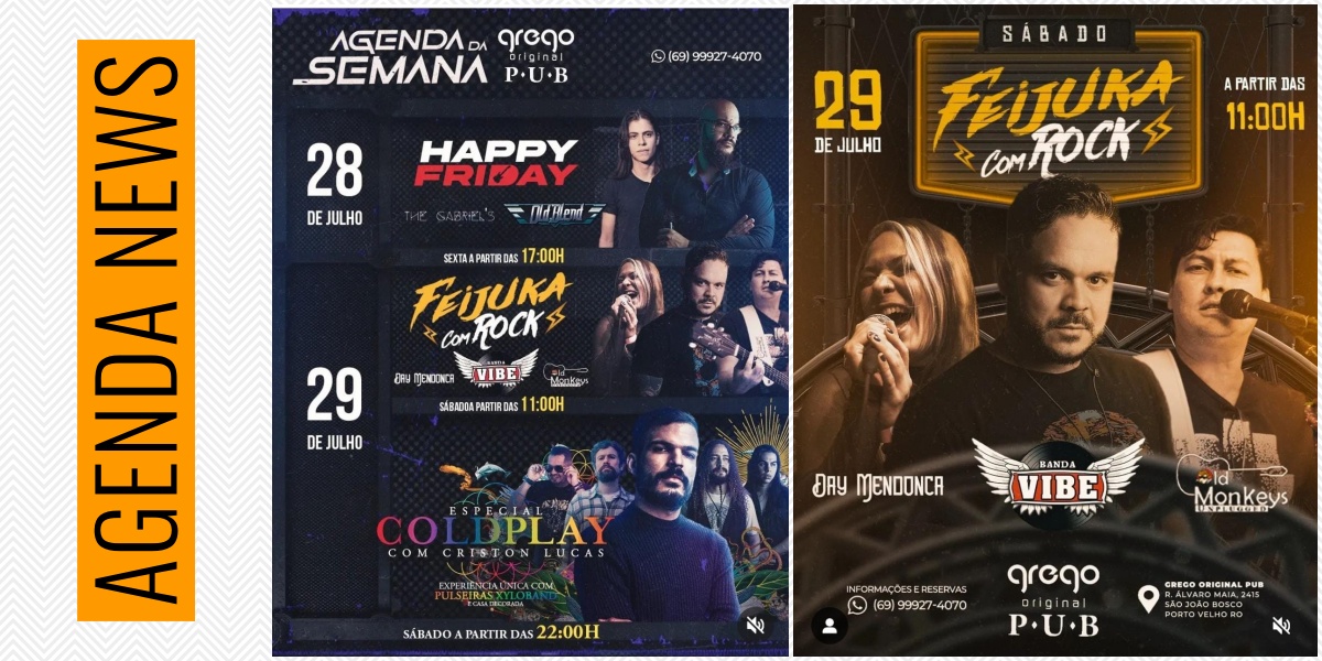 Agenda News: Curta um final de semana com muita música e feijoada no Grego Original Pub, por Renata Camurça - News Rondônia