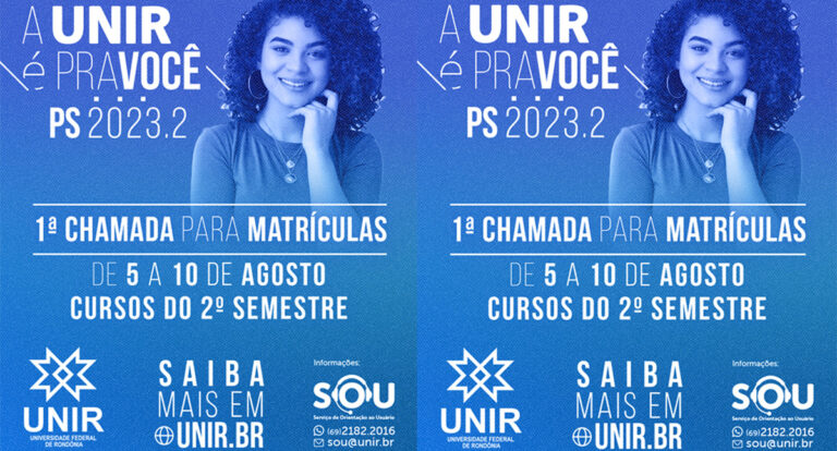 PS UNIR 2023 – Aprovados com notas do Enem são convocados para matrículas nos cursos com ingresso no 2º semestre