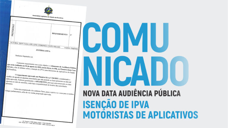 Deputada Lebrinha comunica nova data para audiência pública sobre isenção de IPVA para motoristas de aplicativo - News Rondônia