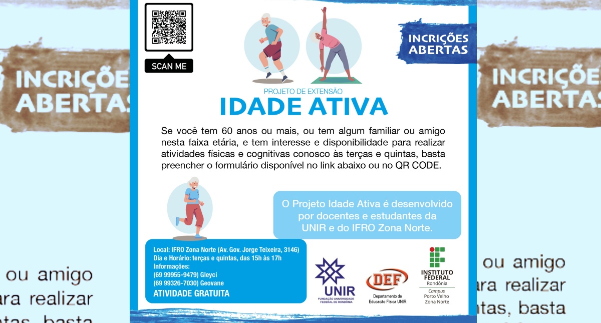 Campus Porto Velho Zona Norte abre inscrições para projeto voltado a idosos