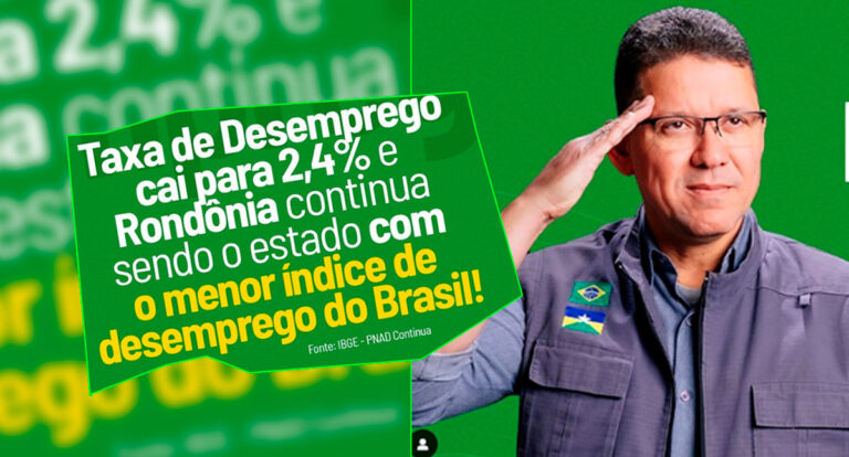 Governador comemora que Rondônia tem a menor taxa de desemprego do país - News Rondônia