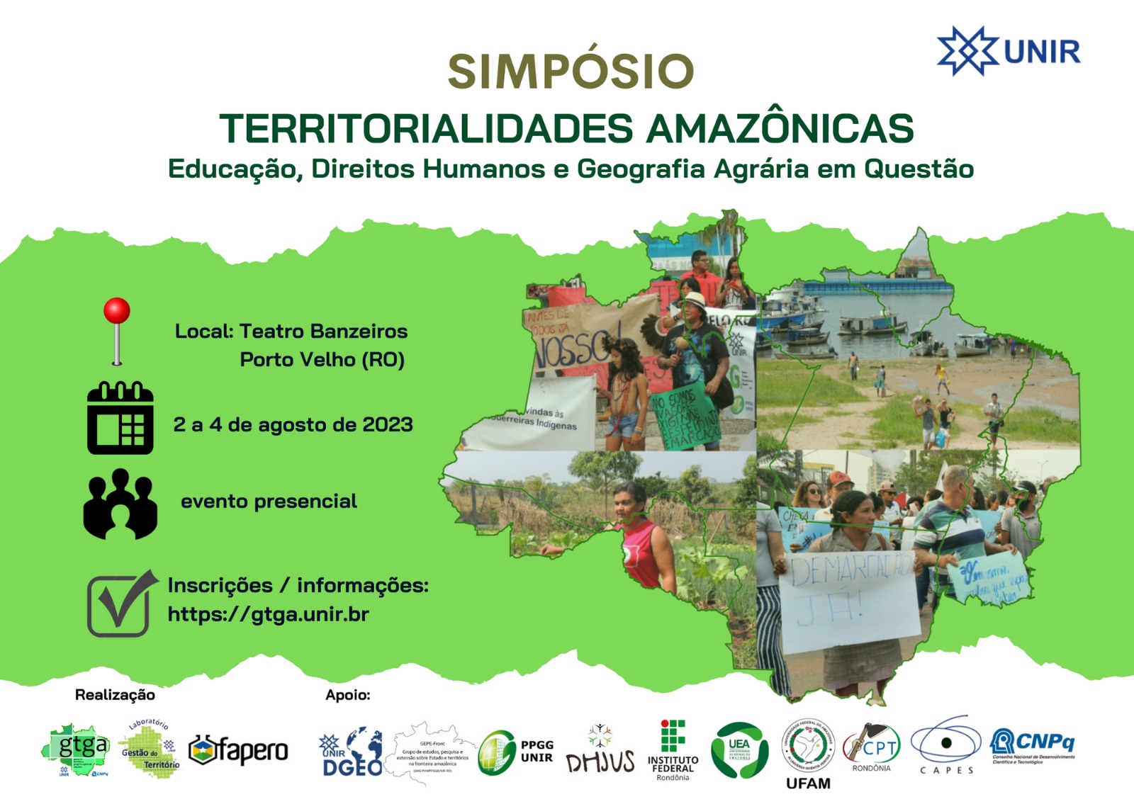 UNIR realiza Simpósio Territorialidades Amazônicas de 2 a 4 de agosto