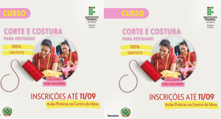 Abertas 20 vagas para Curso de Costureira Industrial do Vestuário no IFRO Vilhena