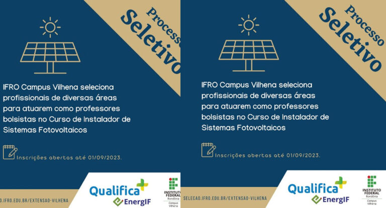 Campus Vilhena seleciona professores para o curso de eletricista de Sistemas de Energias Renováveis