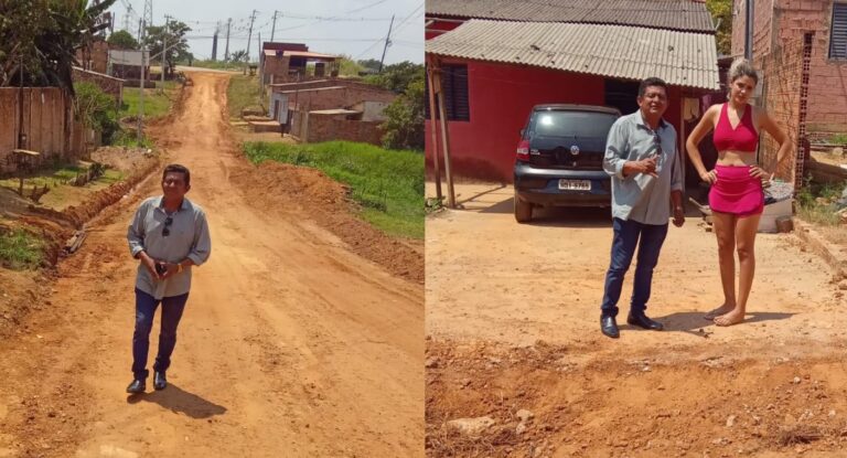 Moradores do bairro Nova Esperança comemoram a recuperação da rua do Linhão após ação do vereador Márcio Pacele