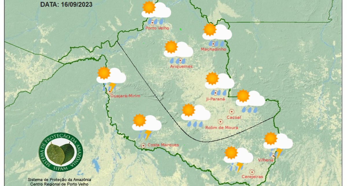 Previsão do Tempo RO para os dias 16, 17 e 18 de Setembro.