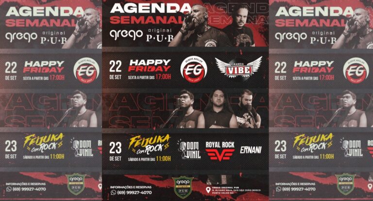 Agenda News: Veja a programação do Grego Original Pub neste fim de semana