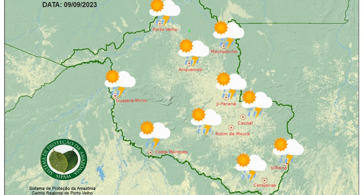 BOLETIM DO TEMPO: Previsão do Tempo RO para os dias 09, 10 e 11 de Setembro. - News Rondônia