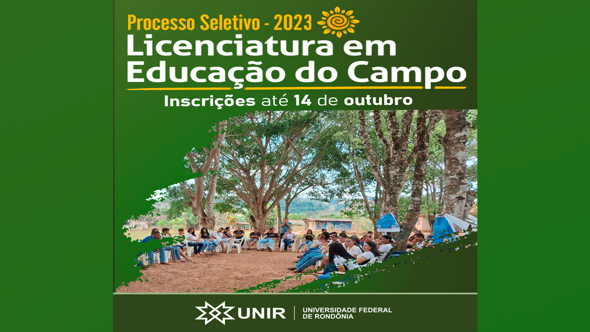 Inscrições abertas para Licenciatura em Educação do Campo na UNIR