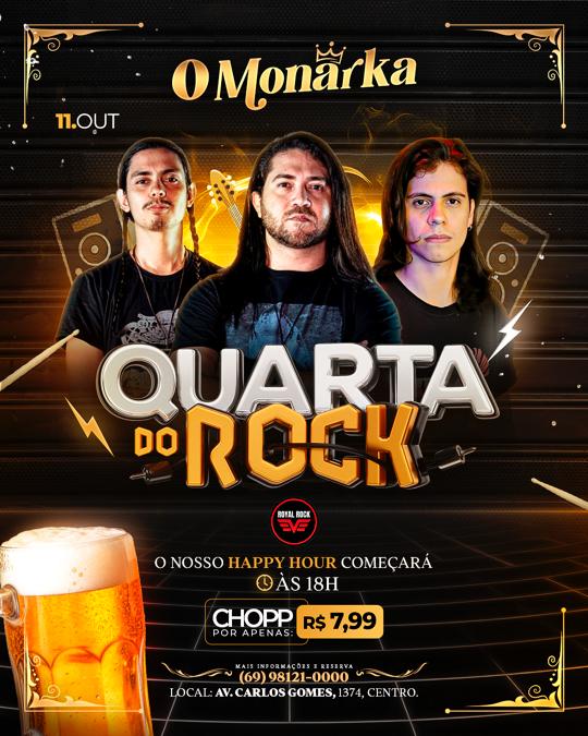 NOVIDADES - Quarta tem show da Royal Rock no O Monarka; sexta tem show nacional de Netinho de Paula, Samba +, Beto Cezar e Markos Maya 