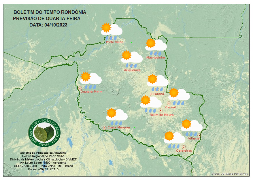 BOLETIM DO TEMPO: Previsão para os dias 04, 05 e 06 de Outubro - News Rondônia BOLETIM DO TEMPO: Previsão para os dias 04, 05 e 06 de Outubro