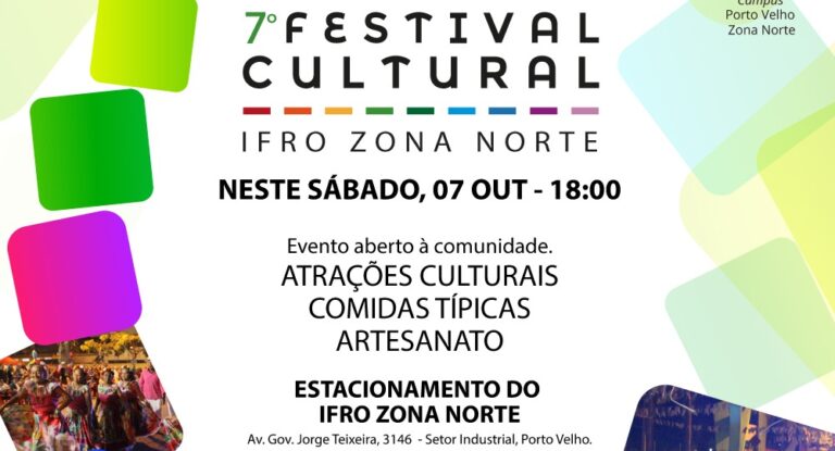 Campus Porto Velho Zona Norte realiza 7º Festival Cultural neste sábado (07)