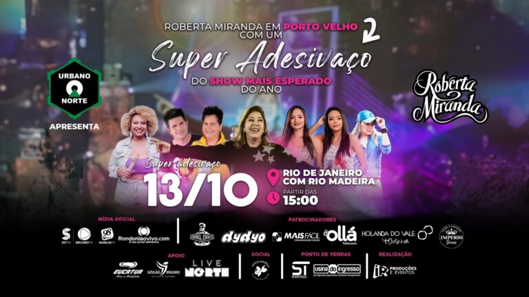 Super Adesivaço de divulgação do show de Roberta Miranda será nesta sexta-feira (13) em Porto Velho