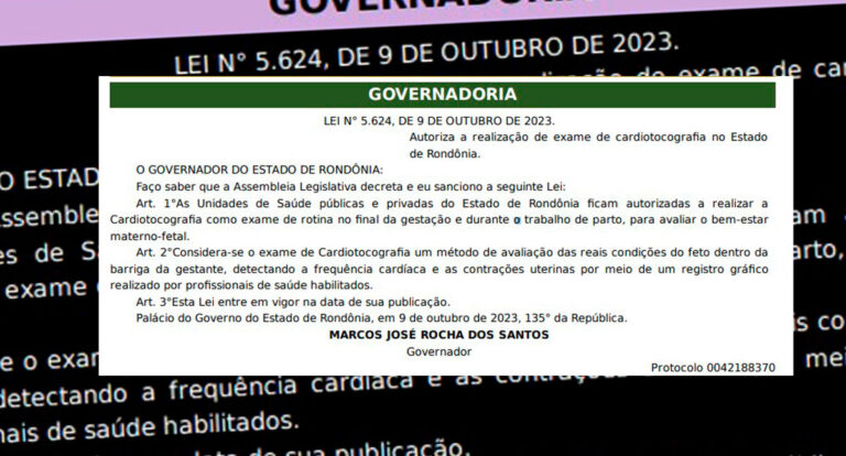 Lei assinada por Marcos Rocha autoriza a realização de exames de cardiotocografia em prol da saúde dos bebês - News Rondônia