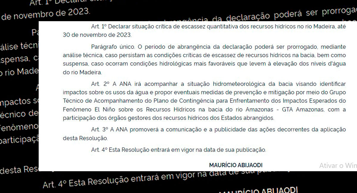 Seca força Agência Nacional de Águas declarar “Situação Crítica” no Rio Madeira - News Rondônia