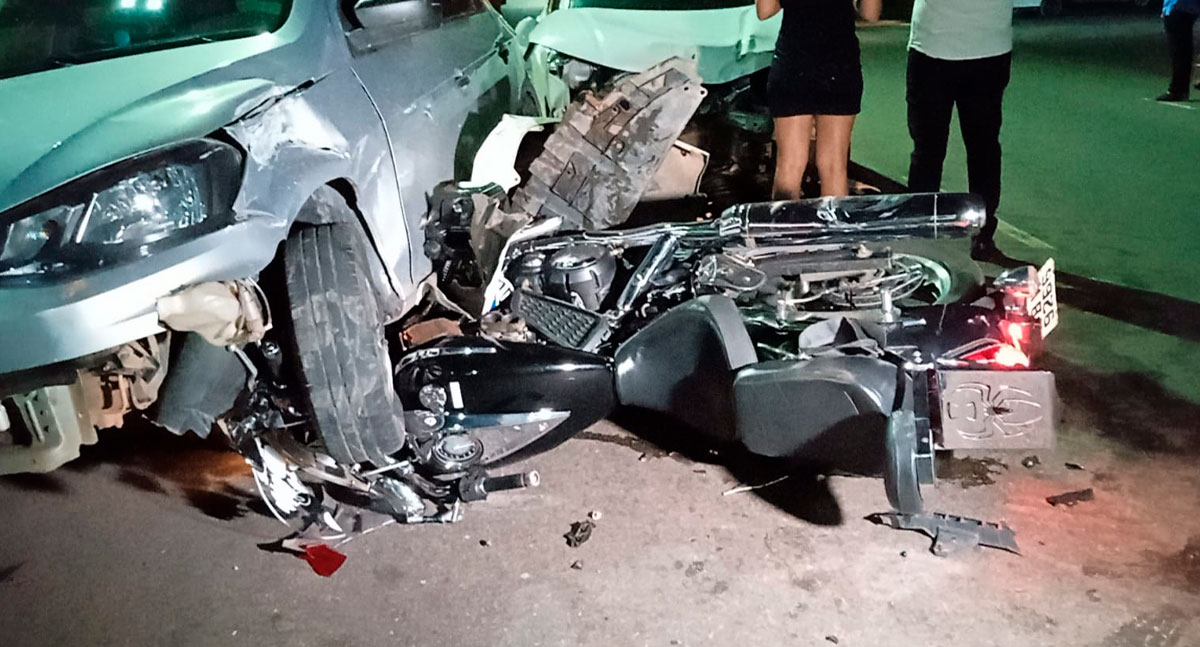 Acidente entre quatro veículos deixa motociclista com fratura na perna em Porto Velho - News Rondônia