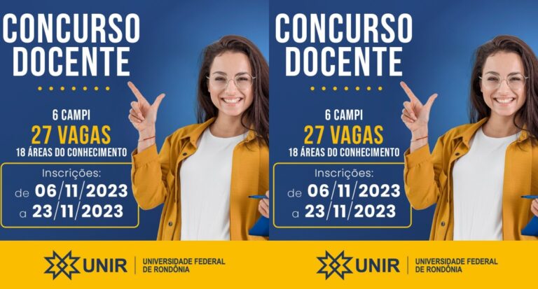 UNIR abre concurso com 27 vagas para docentes efetivos do Magistério Superior