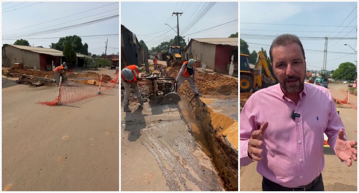 Prefeito de Porto Velho denuncia descaso da CAERD após empresa esburacar via no bairro Nacional - News Rondônia