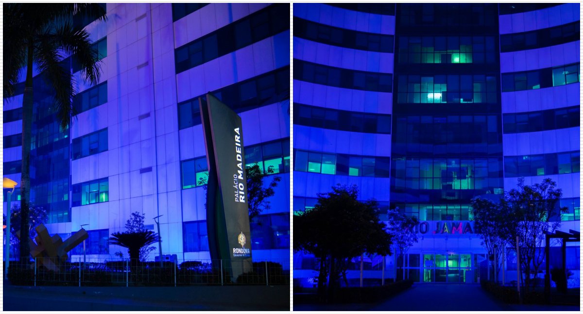 Palácio Rio Madeira é iluminado com as cores da bandeira de Israel em solidariedade às vítimas dos ataques - News Rondônia