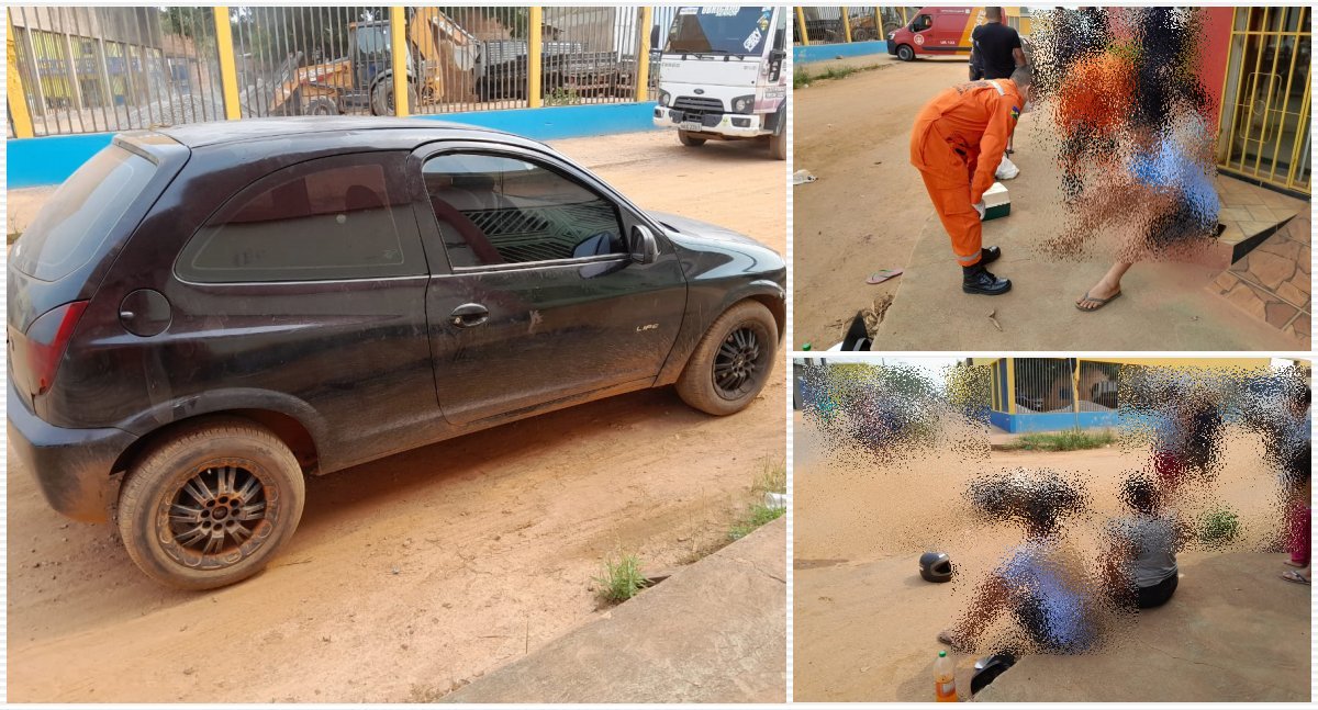Celta faz conversão e causa acidente com casal de irmãos em moto na zona leste - News Rondônia