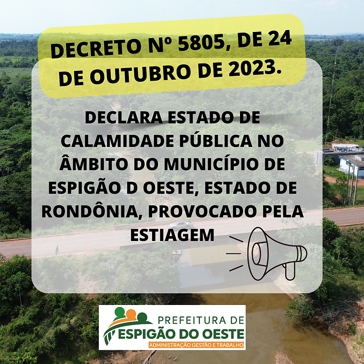 Espigão d'Oeste Declara Calamidade Pública Diante de Grave Estiagem - News Rondônia