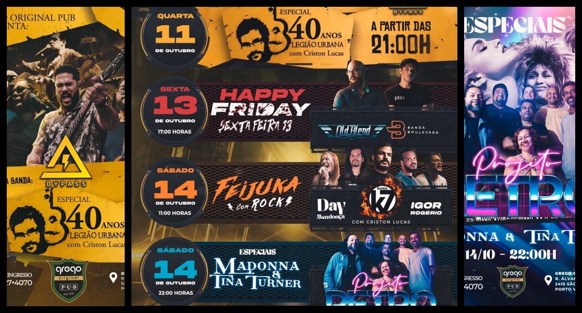 Agenda News: Programação semanal do Grego Original Pub