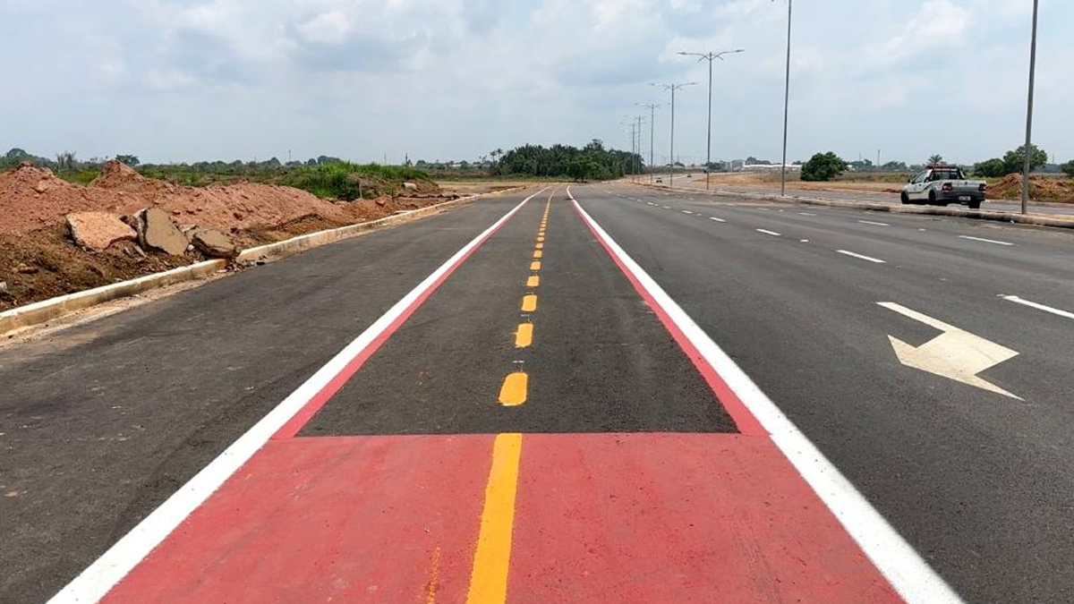 Pintura da sinalização horizontal da avenida Santos Dumont é concluída - News Rondônia