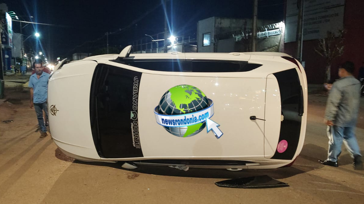 URGENTE: Carro de app capota em batida com veículo de autoescola na Avenida Amazonas - News Rondônia