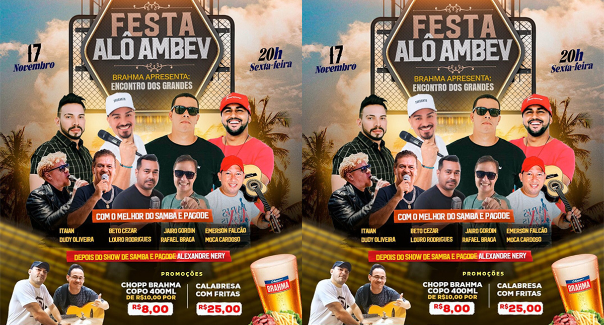 SHOWS - Nesta sexta terá 11 atrações na festa "Alô Ambev" no Mercado Cultural