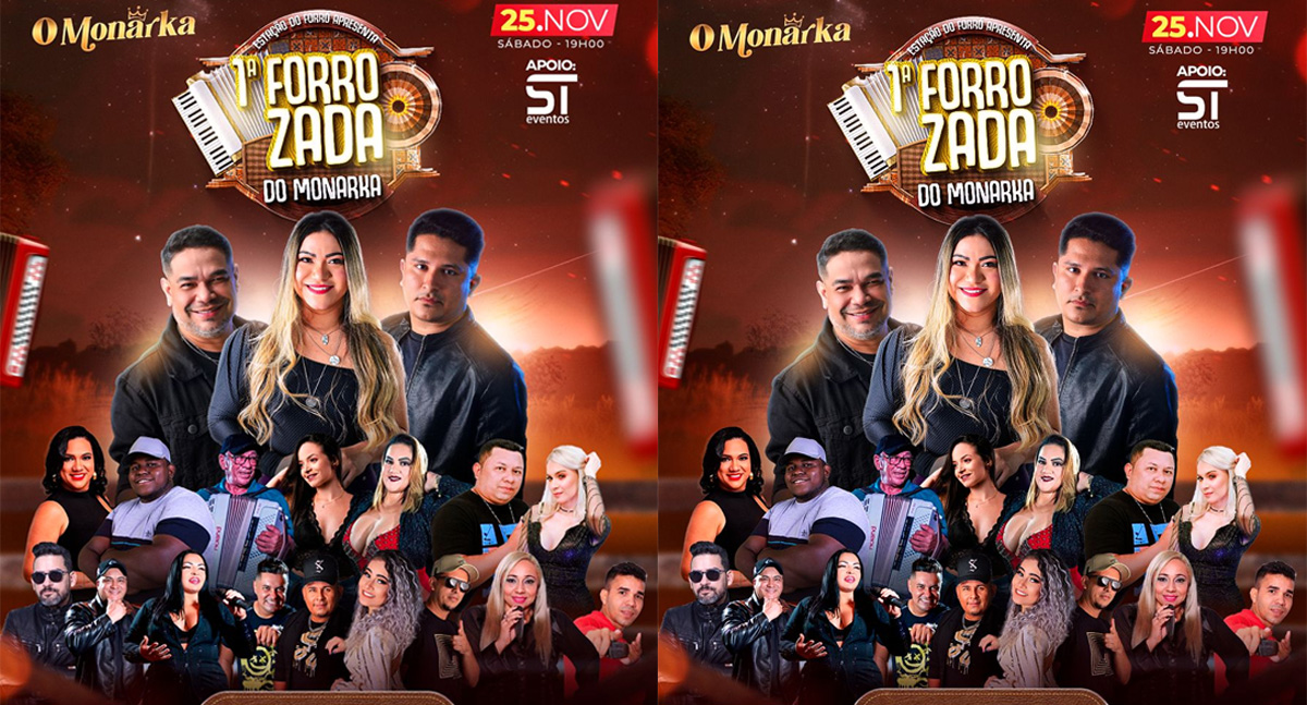 Sábado tem 1ª Forrozada do O Monarka com 12 atrações