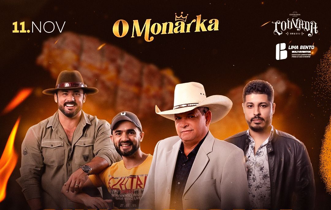 Hoje tem "Churrascada do Monarka" com o show de Jonas & Jaíro e Robson & Augusto