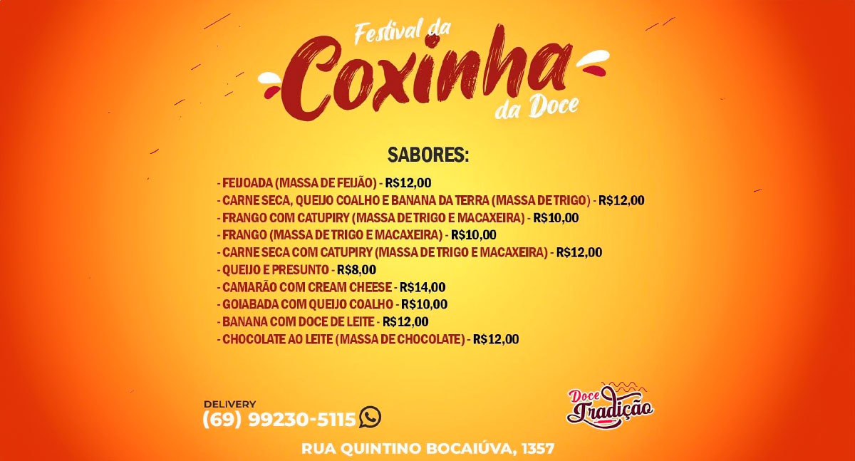 Agenda News: Festival de Coxinha é destaque na Doce Tradição - News Rondônia