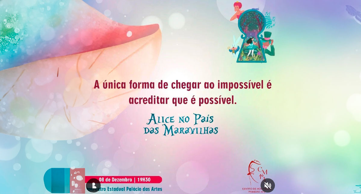 Agenda News: Centro de Movimento 1º Ato apresenta espetáculo 'Alice no País das Maravilhas' - News Rondônia
