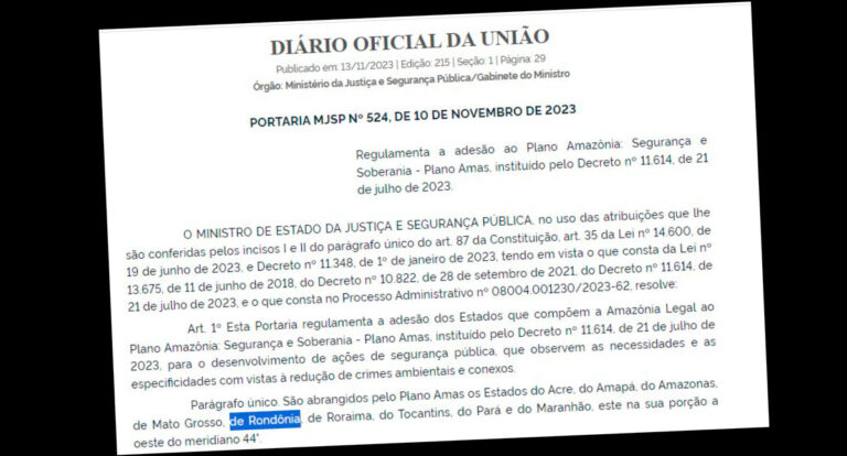 Rondônia já pode solicitar adesão megaplano de segurança na Amazônia, pelo Ministério da Justiça - News Rondônia