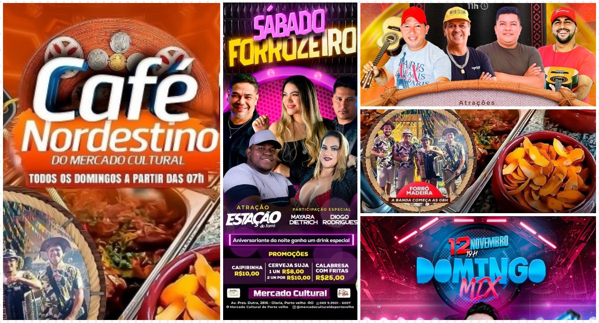 Quatro atrações na 'Feijoada com Samba e Pagode' e a noite show da Estação do Forró no Mercado Cultural - News Rondônia