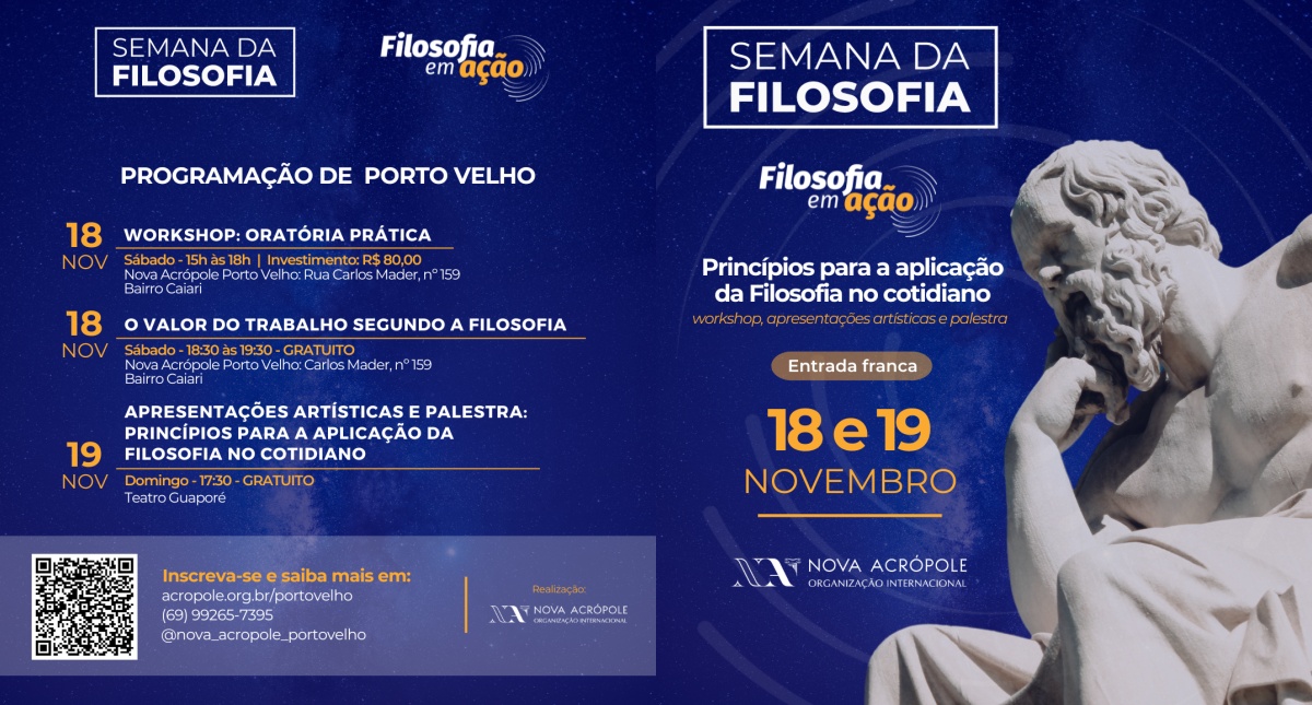 Nova Acrópole promove workshop, apresentações artísticas e palestras durante Semana da Filosofia - News Rondônia