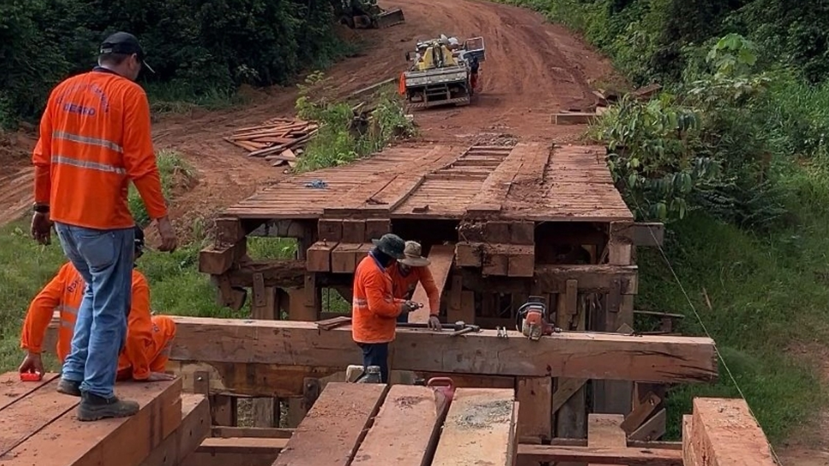 Ponte sobre Rio Contra é recuperada após indicação da deputada Dra. Taíssa - News Rondônia