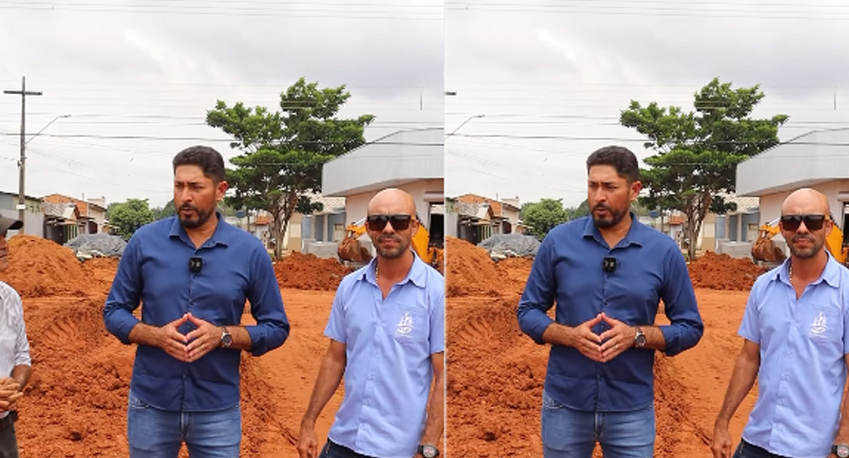 Vereador Márcio Pacele fiscaliza andamento de obras de drenagem no bairro Cidade do Lobo