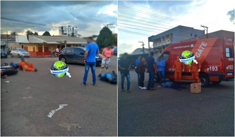 FORTE BATIDA: Colisão entre motos deixa dois feridos na Abunã - News Rondônia